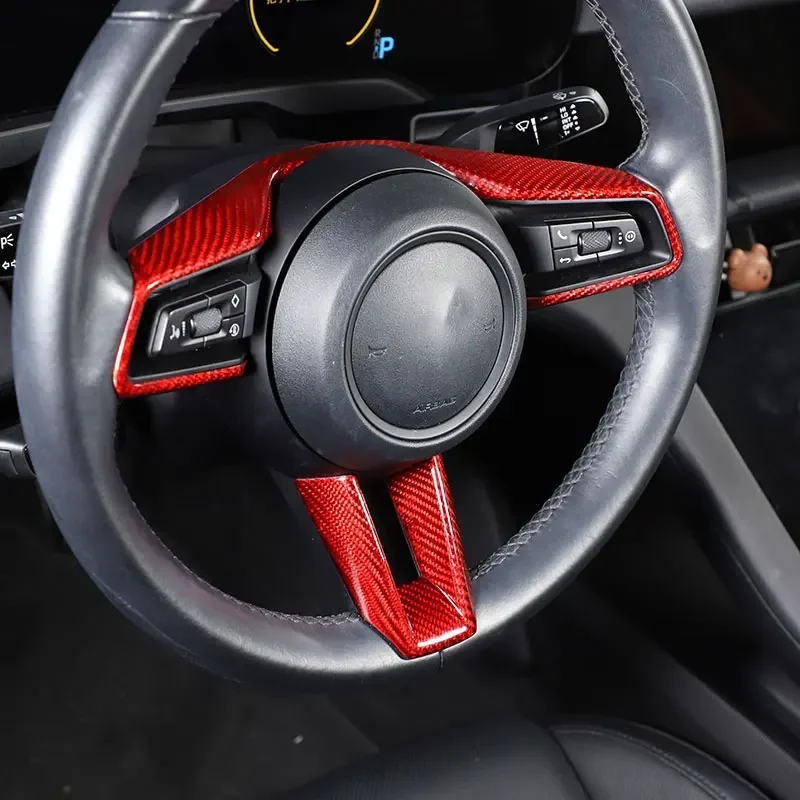 لبورشه باناميرا 2021-2023 ريال ألياف الكربون عجلة توجيه سيارة غطاء إطاري الكسوة الداخلية اكسسوارات السيارات