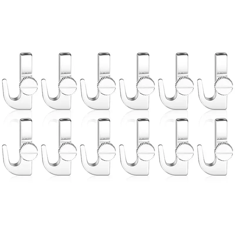 A98E-Art-Gallery Supplies 12Pcs Adjustable Hooks For Picture For Picture Rail Hangers For Exhibition Systems