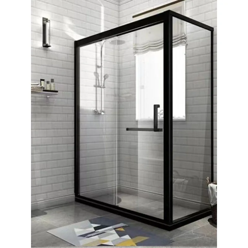 Bathroom partition, glass shower room, dry and wet separation, L-shaped shower, household bathroom sliding door, overall