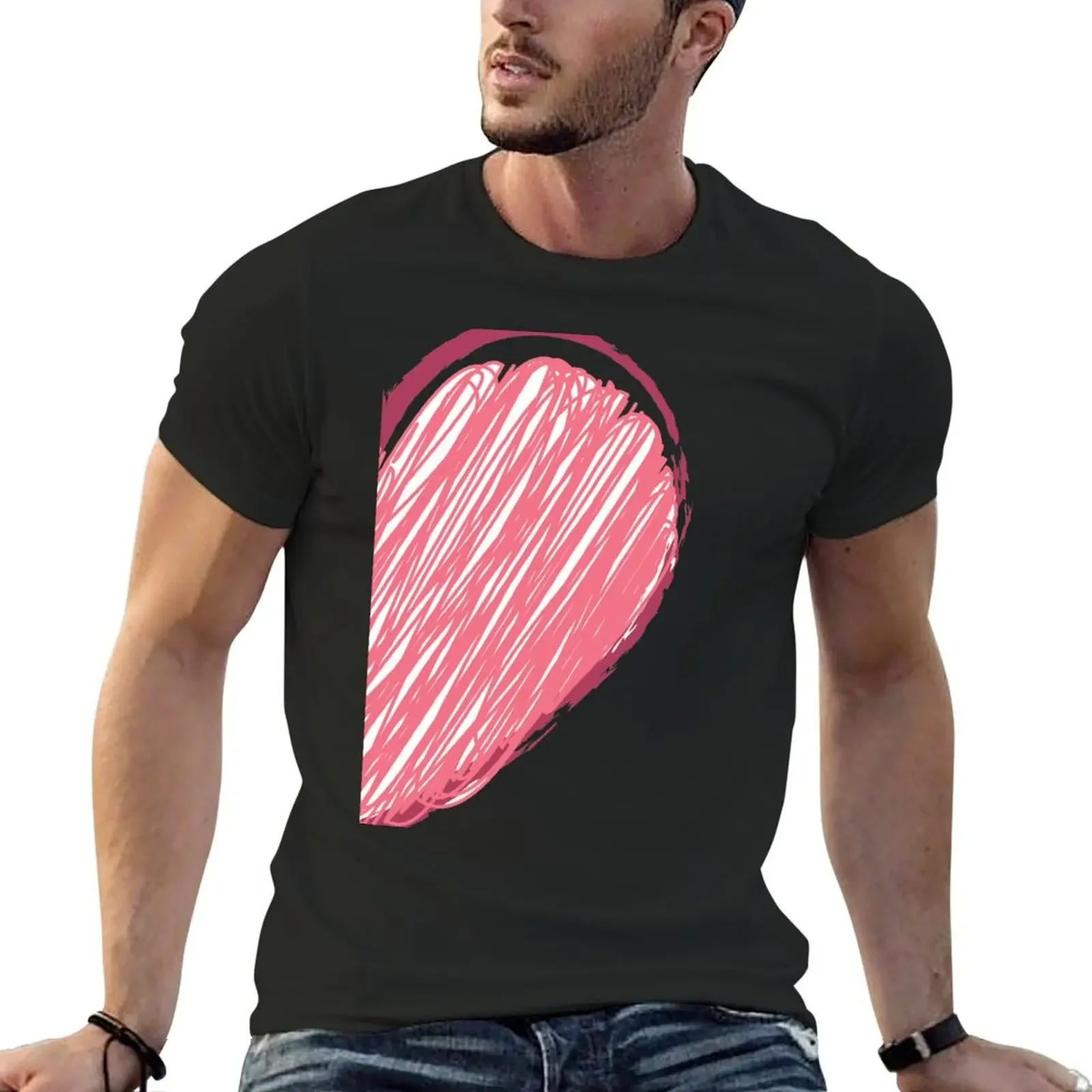 Valentine Half heart T-Shirt anime figures quick drying sweat shirts, men