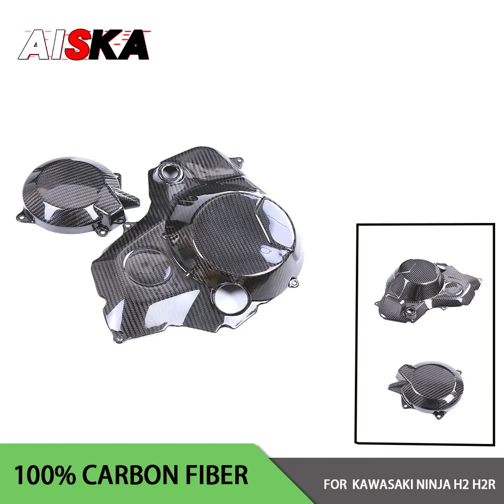 100% Full Carbon Fiber Engine Cover For Kawasaki NINJA H2 H2R ZH2 H2SX 2015 - 2024 Motorcycle Engine Cover Protector Fairings
