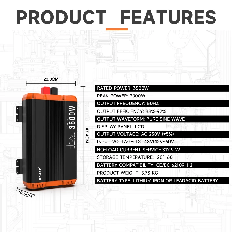 

Pure Sine Wave Solar Inverter 1500W/2000W/3000W/3500W for 12V/24V/48V, Factory Direct Shipping Worldwide.