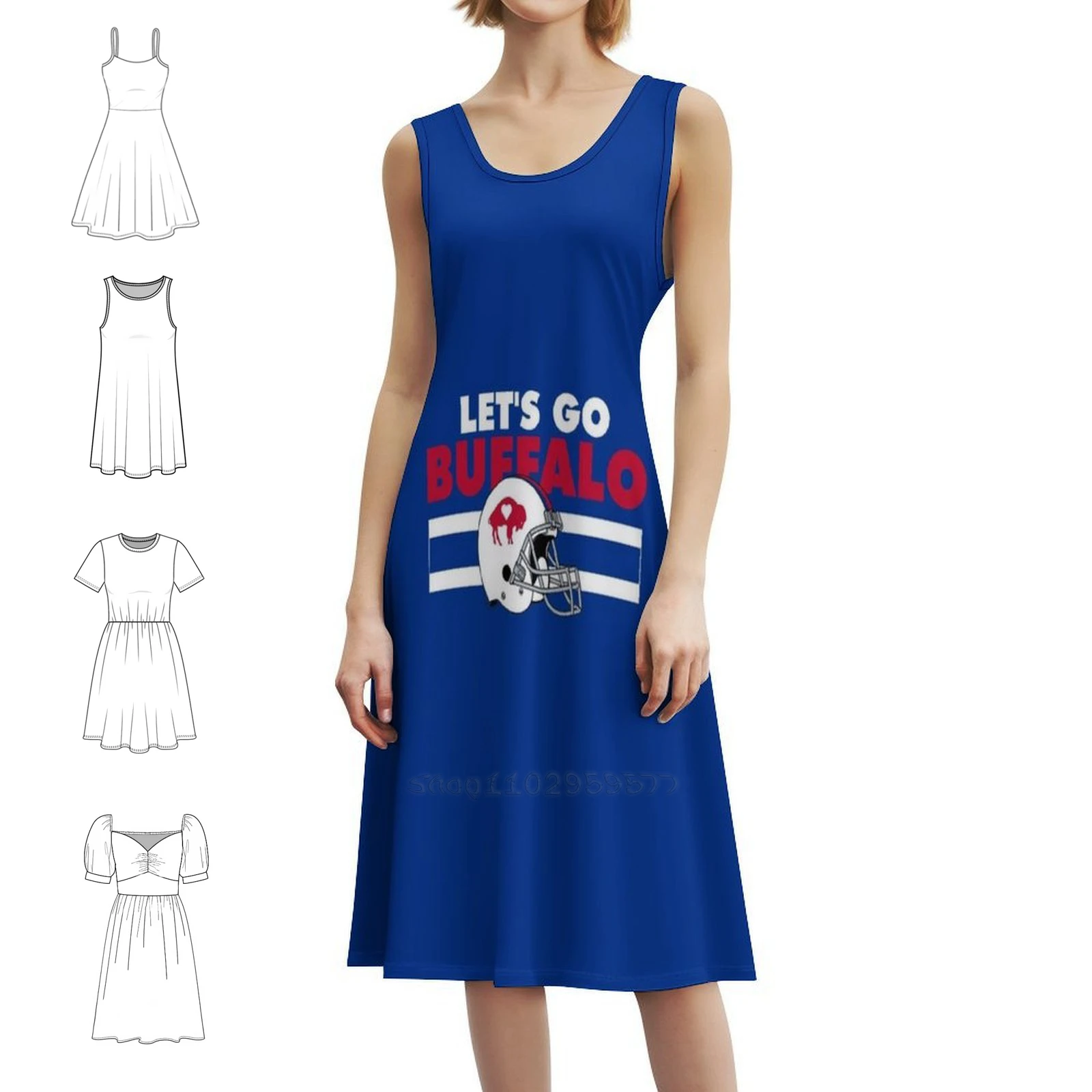 

Платье Let'S Go с цветочным принтом для женщин, весна-лето, повседневное платье для вечеринки, футбола, Нью-Йорк, купс, мафия, Lets Go, женская одежда