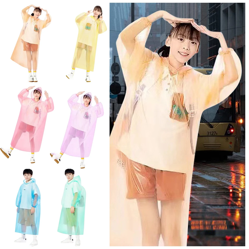 

Новый вакуумный компрессионный детский плащ, упаковка для карт, дорожный дождевик, удобное утолщенное многоразовое пончо для детей