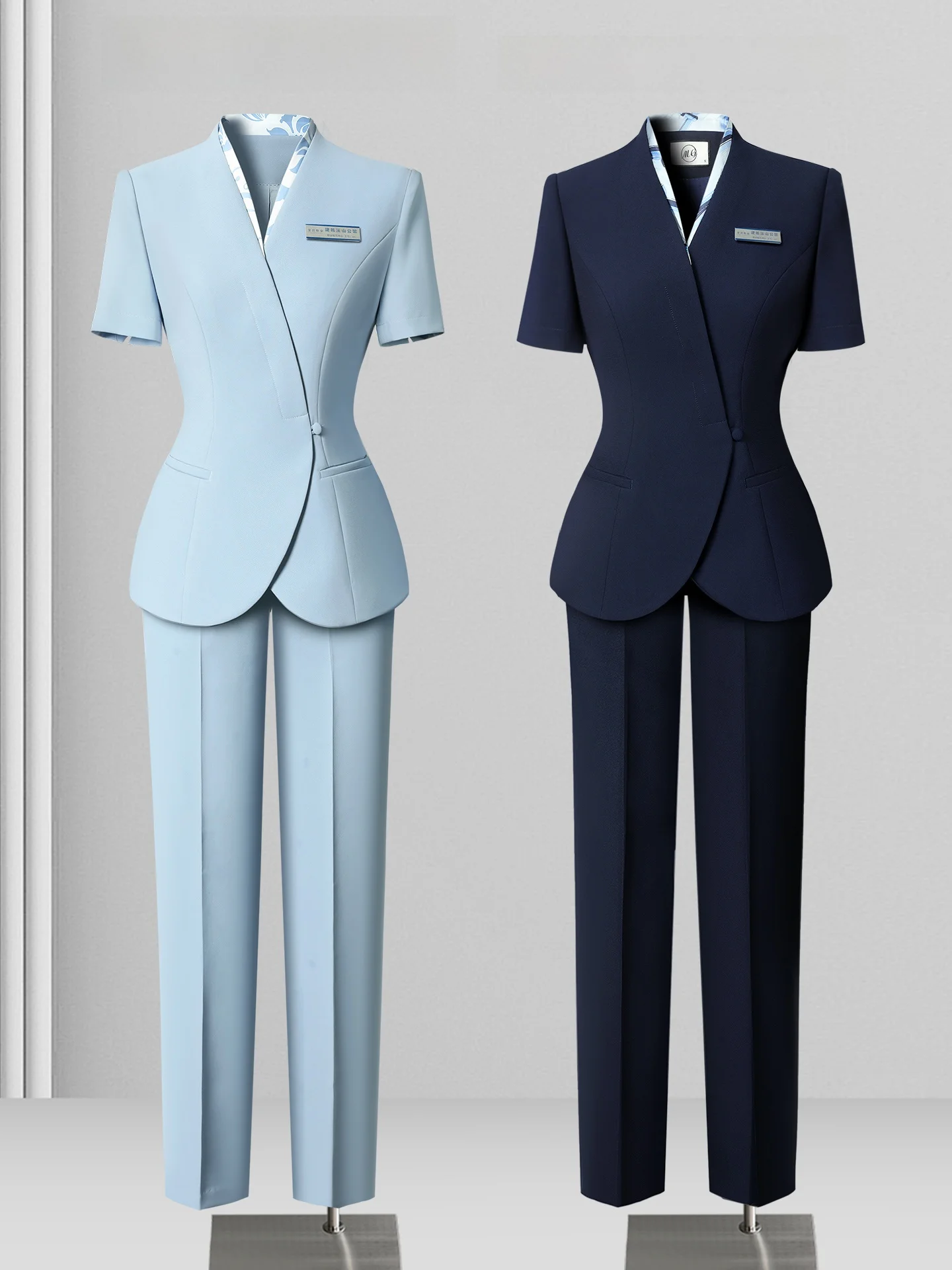 

Professional Thin Summer Suit Set for Women Hotel Front Desk Workwear Conference Service Uniform Stylish And Elegant