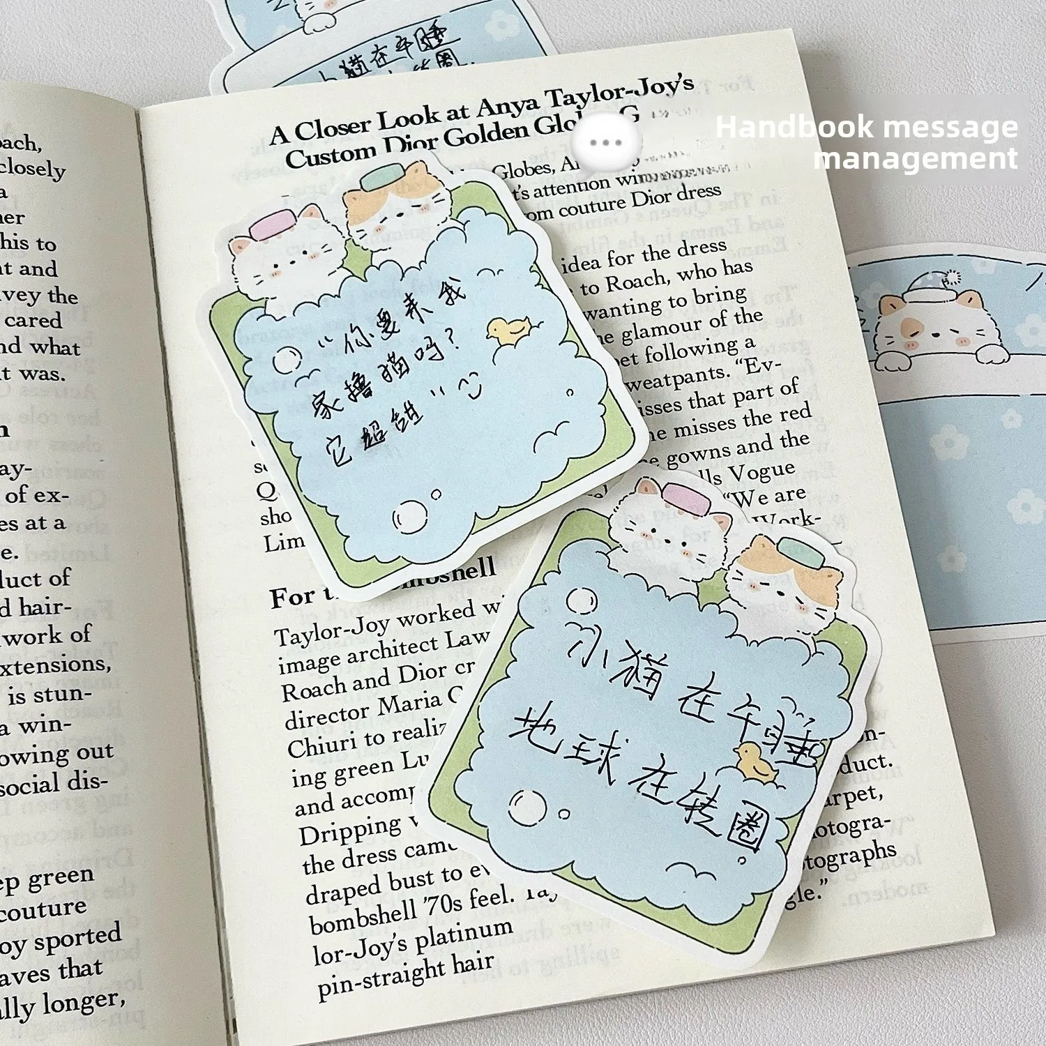 Post It Notes Cloud Diary Cute Cat Illustration Material Form Multifunktionale Haftnotizen Nachricht Memo – Detail 5