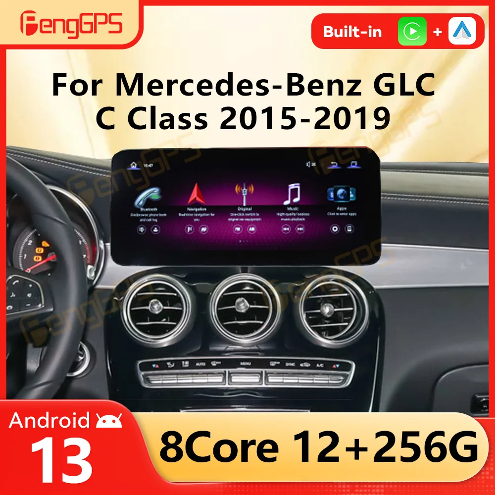 

12.3'' Android 13 Car Radio for Mercedes-Benz W205 GLC C Class 15-19 Multimedia player GPS Navigation Auto Stereo Carplay Screen