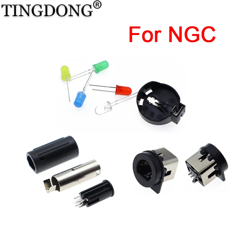 LED-Kit mit Kondensator und Batteriehalter für GameCube NGC Color Power, NGC-Batterie-Upgrade-Empfangsanschluss, Ersatzteile