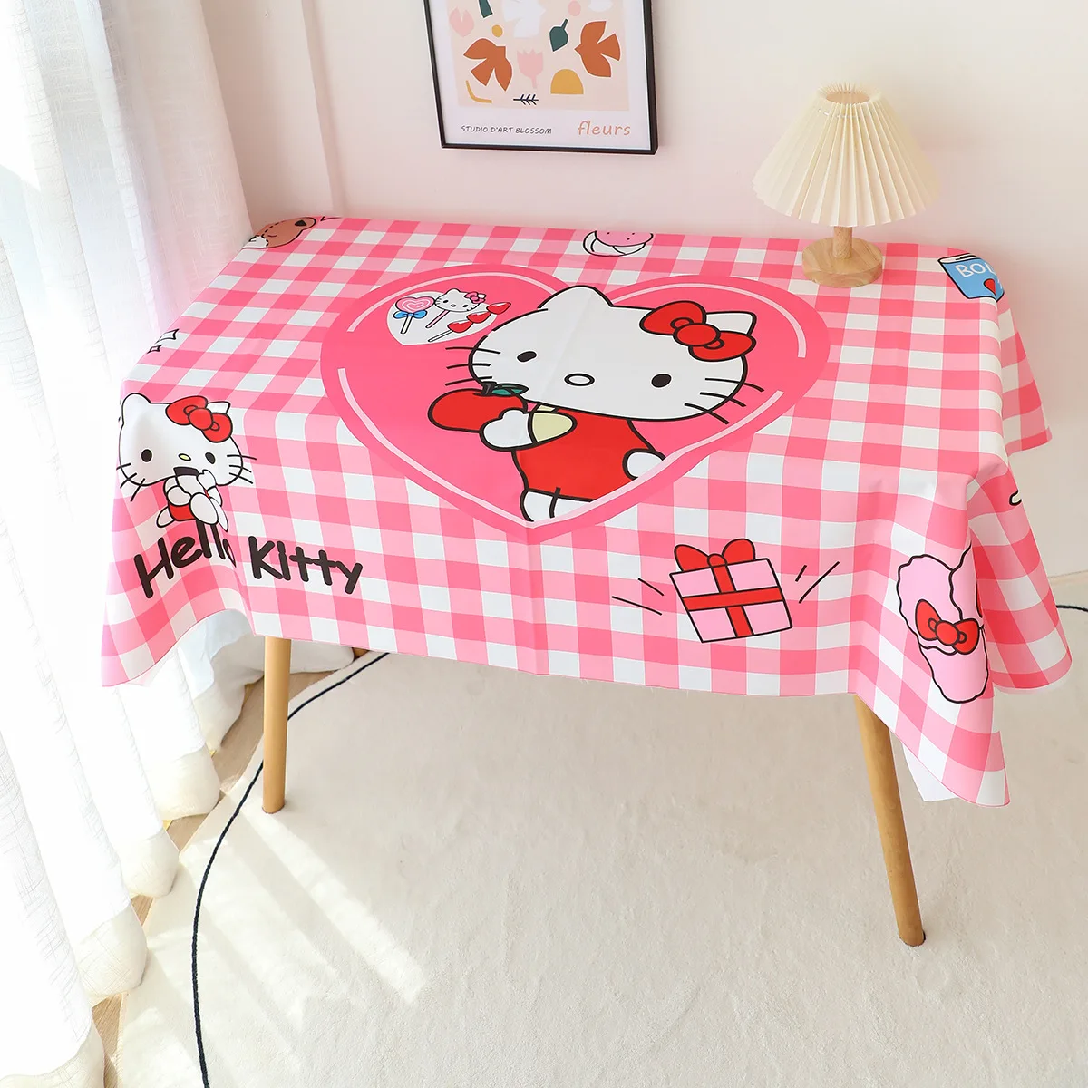 

Miniso Sanrio Tablecloth Hello Kittys Accessories Cute Anime Wear-Resistant Waterproof Dustproof Tablecloth Toys for Girls Gift