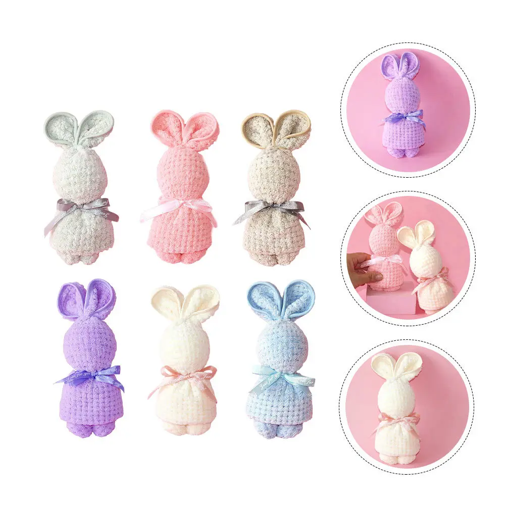 6 قطعة الأرنب سميكة عالية الجودة القماش الجلد ودية تنفس الطفل غسل مجموعة لعيد الفصح هدية أرنب المنزلية متعددة الوظائف