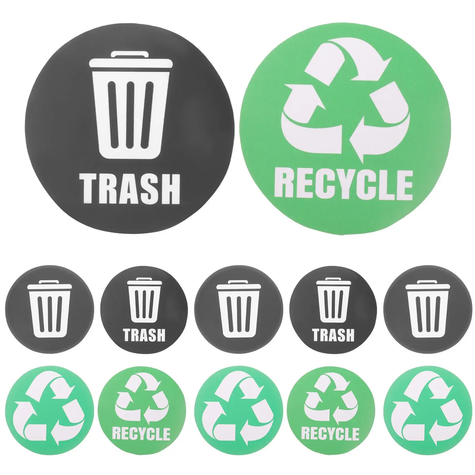 Trash Sorting Sticker Garbage Sign Stickers Water Proof Bin Labels Recycling Logo