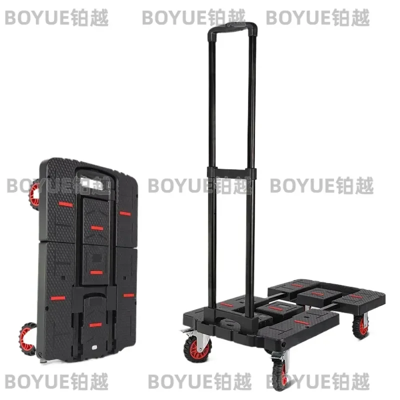 Foldable Outdoor Camping Wagon Cart with Brake Wheels Heavy Duty Collapsible Utility Trolley for Family Beach Shopping Truck