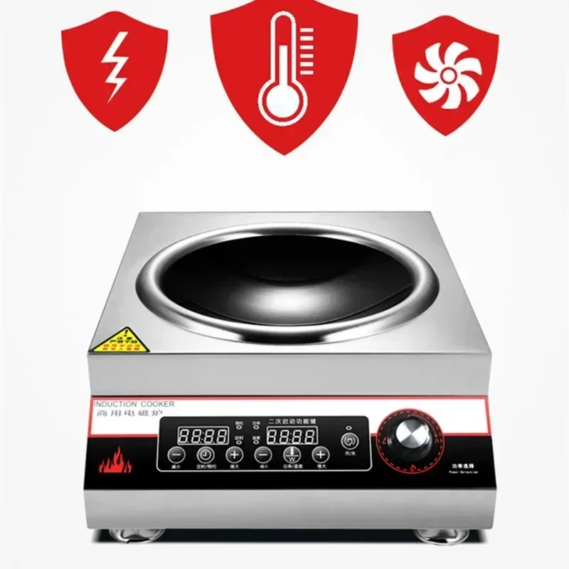 Eoctoe 5000w Induction Cooker Commercial Induction Kitchen Panel Cooking  Induction Cooktop Single Cooker Electric Hob