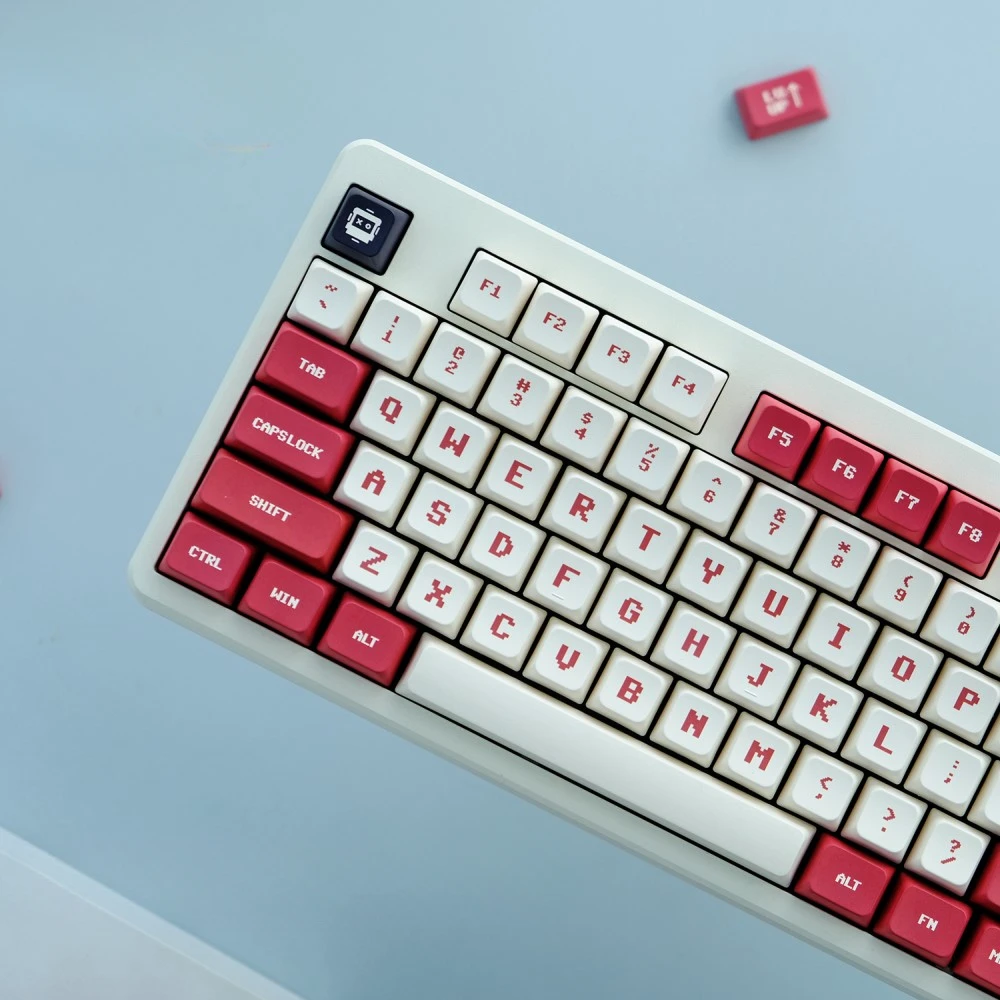 

ECHOME Retro Red and White Keycap 146keys Set PBT Custom Vintage Keyboard Cap MDA Profile KeyCap for Mechanical Keyboard Gift