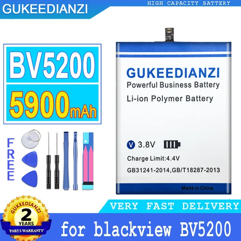 

GUKEEDIANZI Battery for Blackview, Big Power Battery, BV5200, Li616077PHTT, 5900mAh