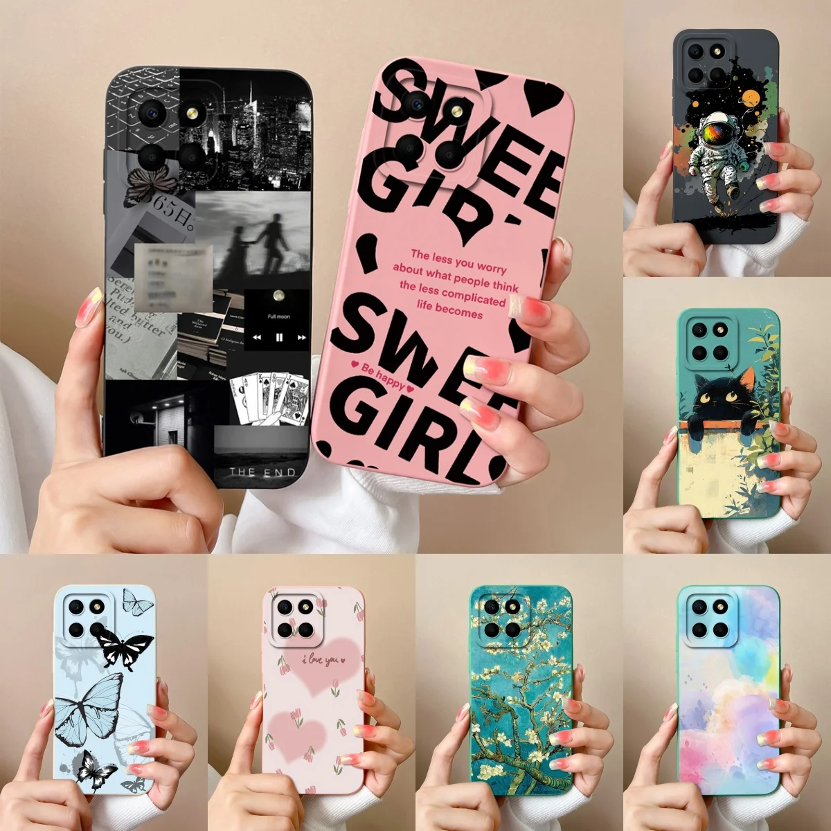 Чехол для Honor X8 X8A X8B, полная защита, красивый чехол для Huawei Honor X 8, мягкая Жидкая силиконовая Противоударная задняя крышка для телефона