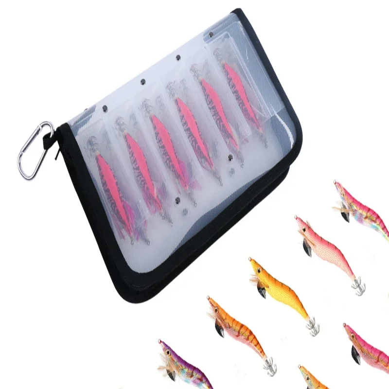 Plastic Transparent Visual Squid Jig Lure   Case Wooden Shrimp Octopus Egi Waterproof Fishing Tackle