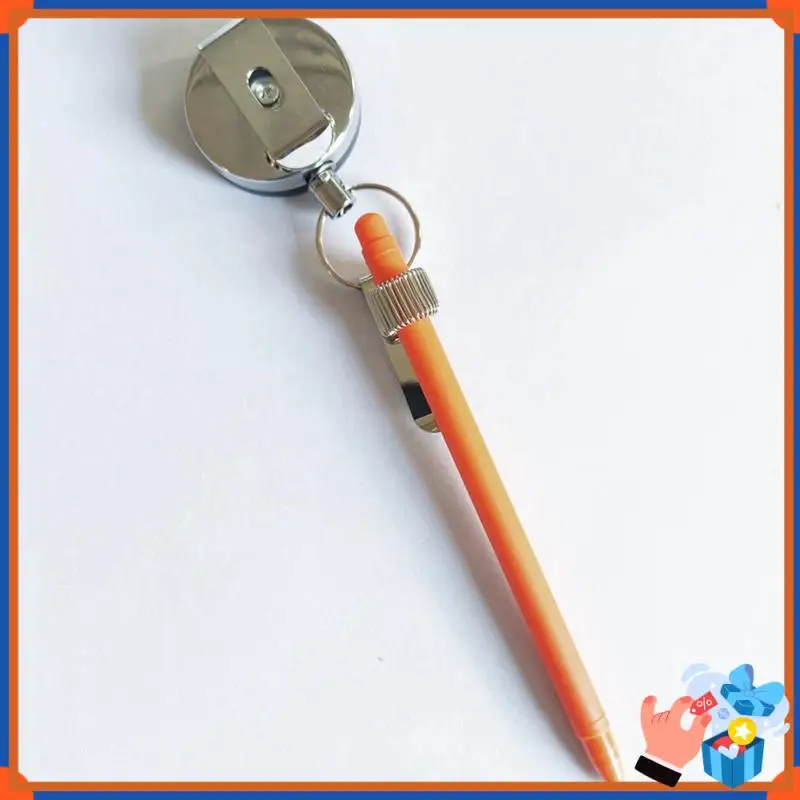 

Compact 4Pcs Retractable Pull Pen Pencil Holder With Belt Clip Key Ring Universal Lanyard