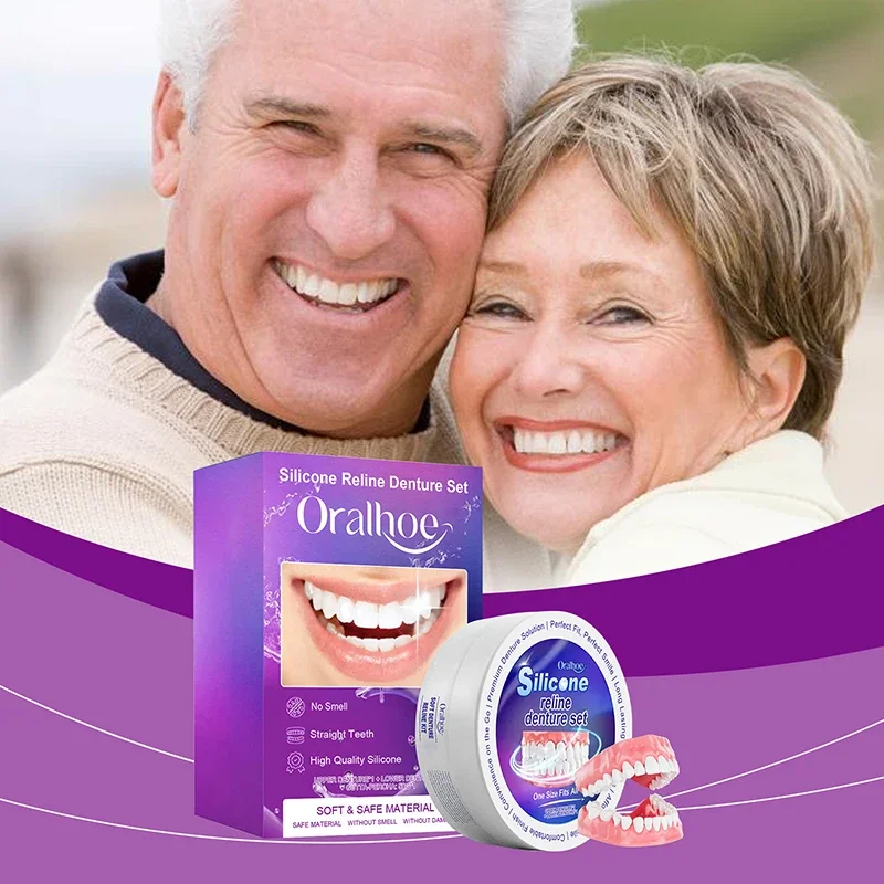 سيليكون أطقم الأسنان محاكاة الأقواس مجموعة أسنان تناسب تقويم الأسنان المؤقتة أطقم الأسنان وهمية الأسنان نظافة الفم الرعاية تبييض