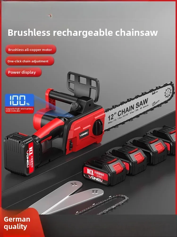 

Бесщеточная перезаряжаемая бензопила, маленькая бытовая ручная литиевая батарея, цепная электрическая пила большой емкости, валка деревьев