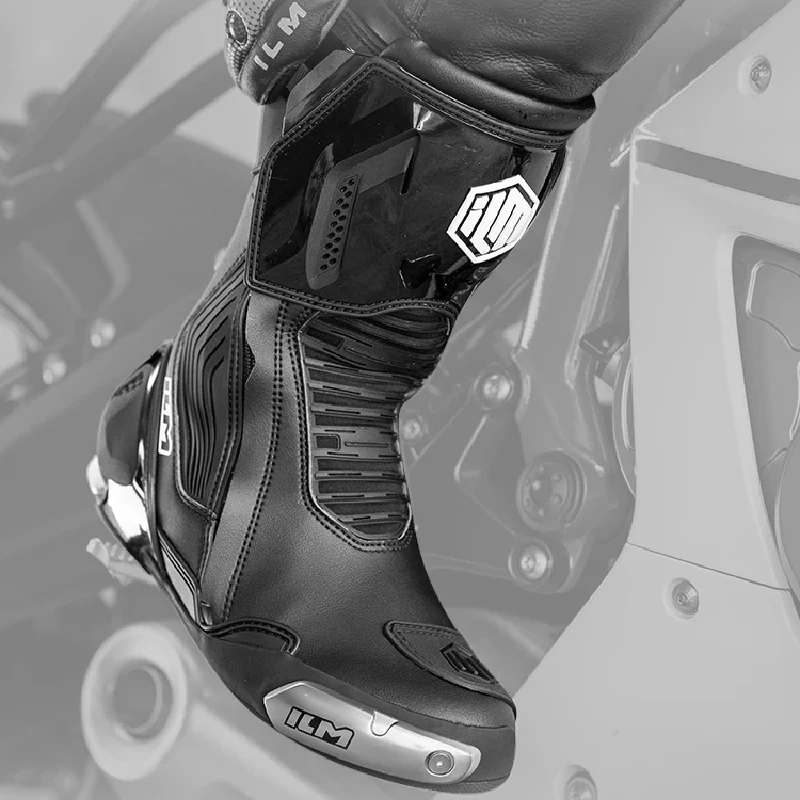 

USA ILM Off-Road Motorcycle Botas Professional Track Riding Boots Cowhide Waterproof Racing Anti-Collision for Rally Race Shoe