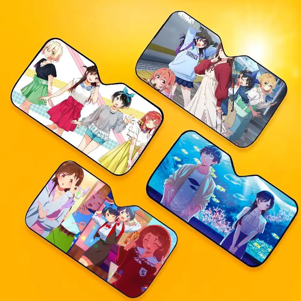 

Anime Rent-A-Girlfriend Car Solar Protection Heated Windshield Sunshade Car Cover Sun Shade Auto Sun Visor Car-covers