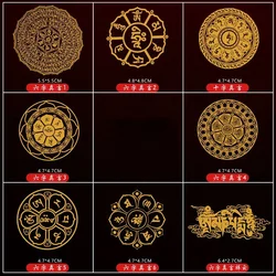 Buddhist Culture Pattern Metal Sticker Six Words Mantra Decor for Phone Desk Computer