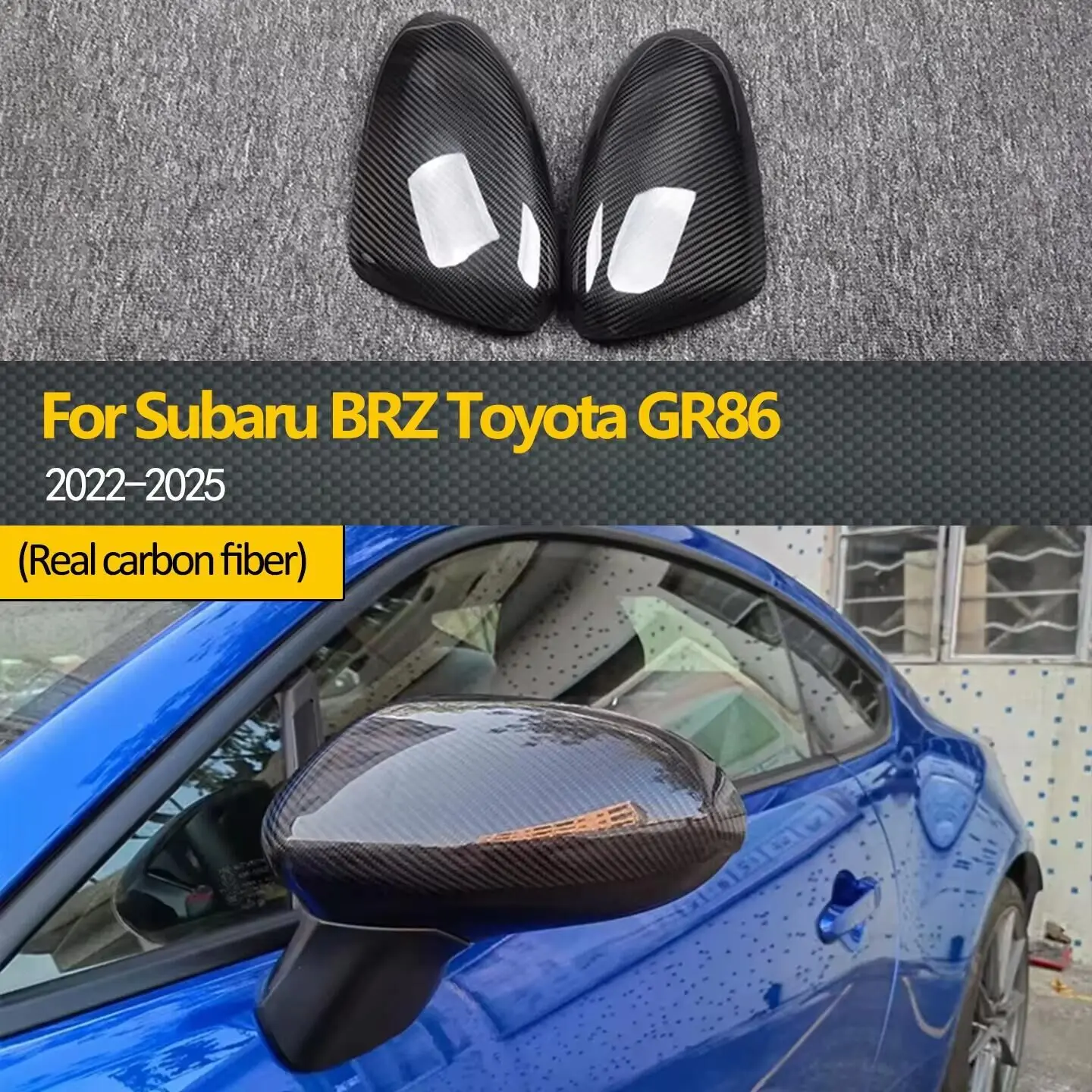 Applicable to 2022 Toyota GR86 Subaru BRZ dry carbon fiber car exterior rearview mirror cover decoration accessories