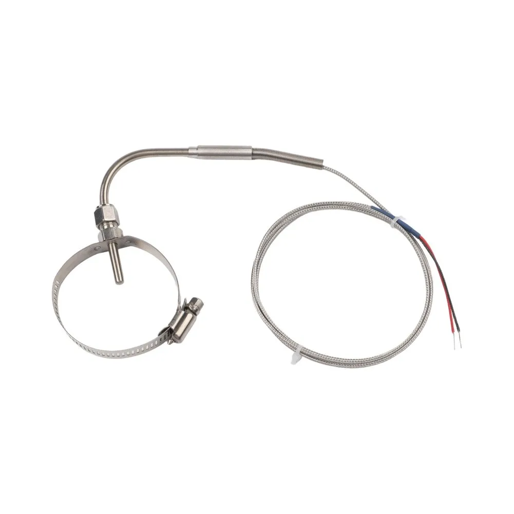 K Type Thermocouple by for egt Right Angle Probe 80x5mm with 3 3Ft Fiberglass Insulated Stainless Steel Mesh Shielded Cable