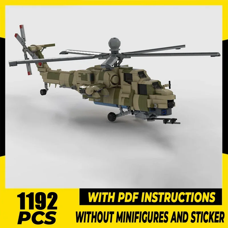 

Модель военной техники: Конструктор MOC 1:38, модель истребителя Ми-28НМ, технологичные модульные блоки, развивающая игрушка, подарок