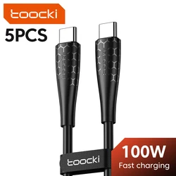 Toocki 5PCS 100W Type C to Type C Cable For iPhone 16 15 Samsung Xiaomi Huawei Macbook PD 100W USB C To USB C Date Cord 25cm/1m
