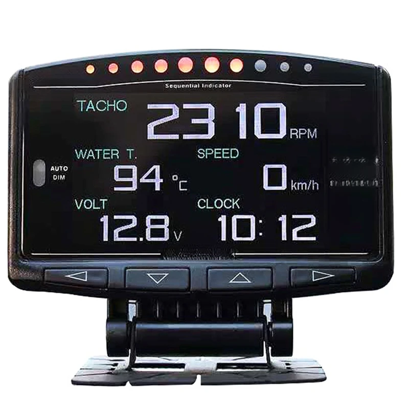 Suitable for LUFI Car Multi-Function OBD Instrument Air-Fuel Ratio RPM Gauge Exhaust Gas Temperature Oil Pressur