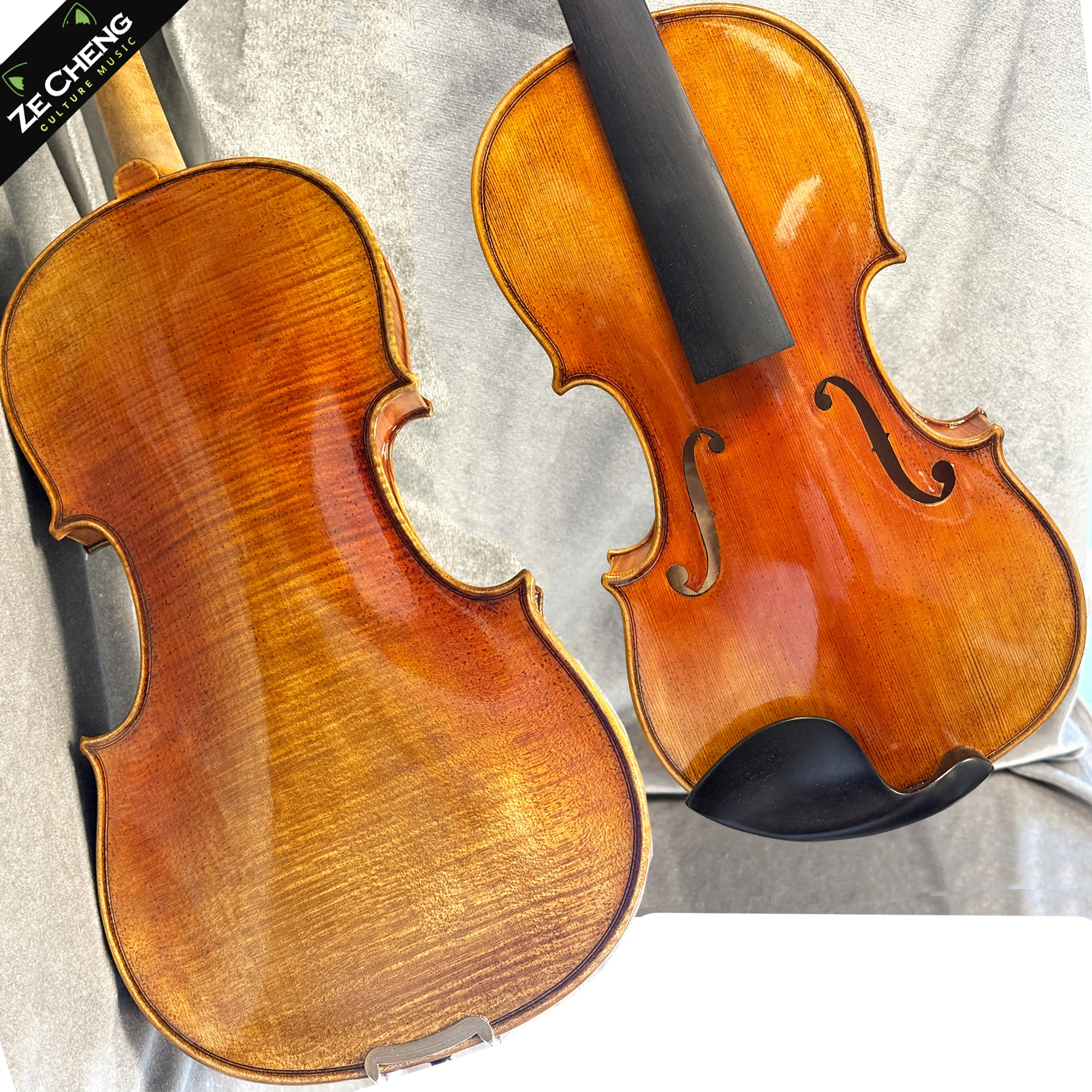 

Stradivarius 1715 Replica Violin 4/4 Handmade, Ebony Fittings, Oil Varnish, Full Kit with Case/Bow/Shoulder Rest, for Pro