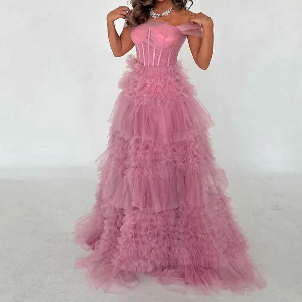 Customized Modern Pleats Sweetheart Off the Shoulder Evening Dresses Temperament A-Line Organza Party Gowns vestidos de fiesta