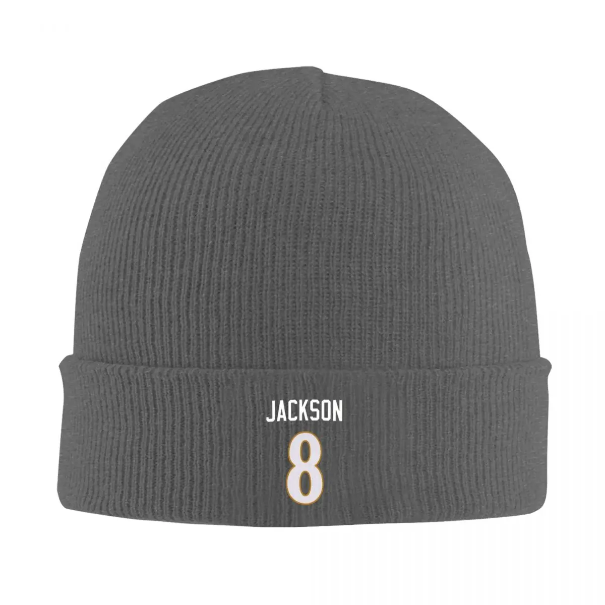 Lamar Jackson Warm Knitted Cap Hip Hop Bonnet Hat Autumn Winter Outdoor Beanies Hats for Unisex Adult