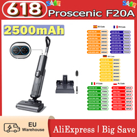 Proscenic F20A Cordless Vacuum and Mop 35min Runtime LED Screen Self-Cleaning & Air Drying All-Around Edge Cleaning App Control