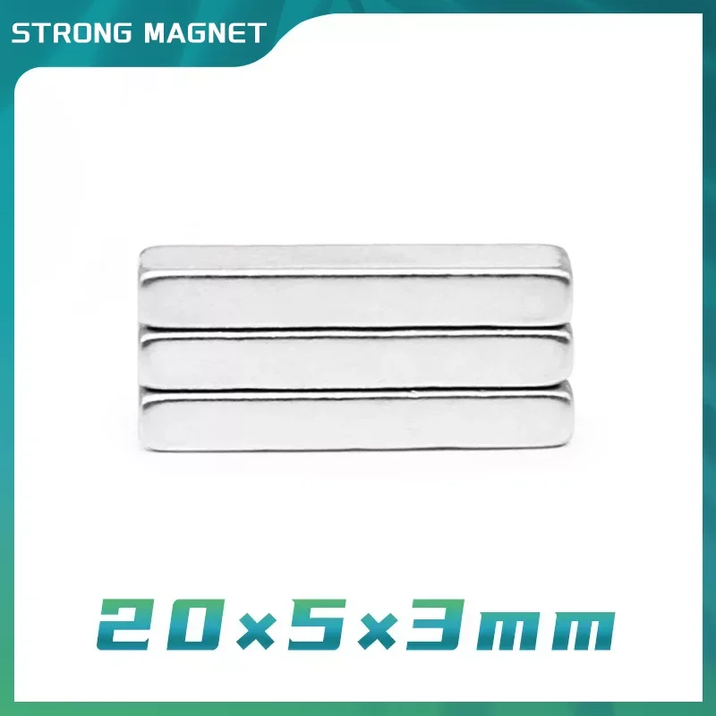 10/20/50/100/150/200PCS 20x5x3 Strong Block Magnets N35 Permanent Neodymium Magnet 20*5*3 Rectangular Rare Earth Magnet 20x5x3mm