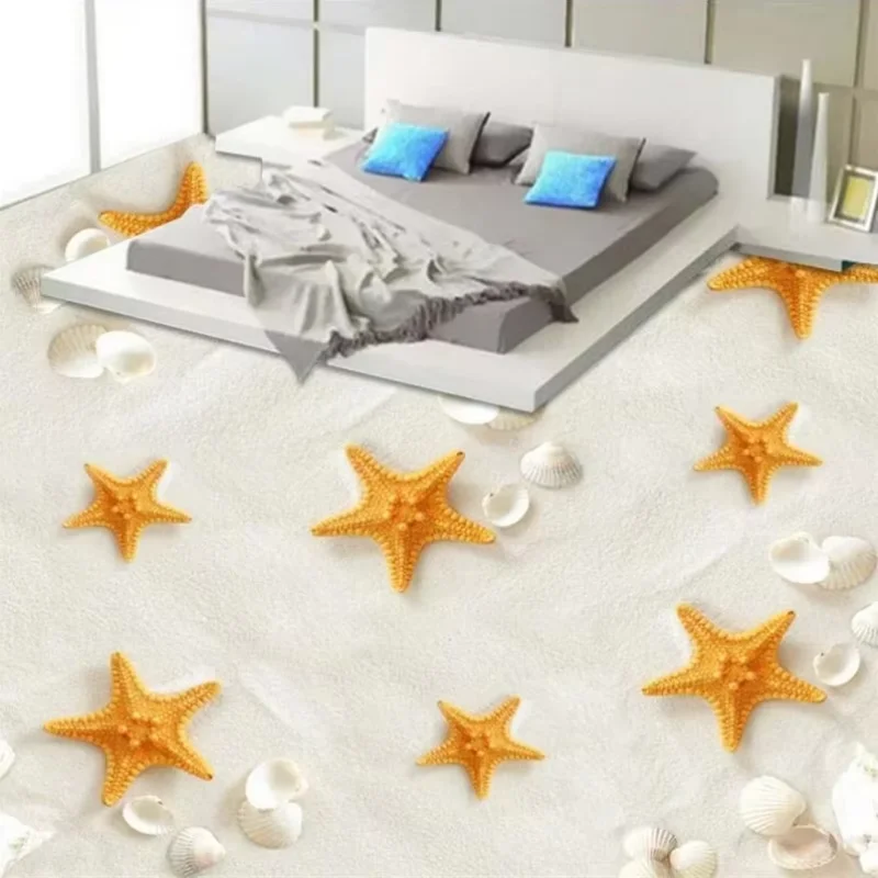 wellyu Custom flooring 3d обои self-adhesive flooring painting beautiful sea water ripple 3D living room bedroom floor painting