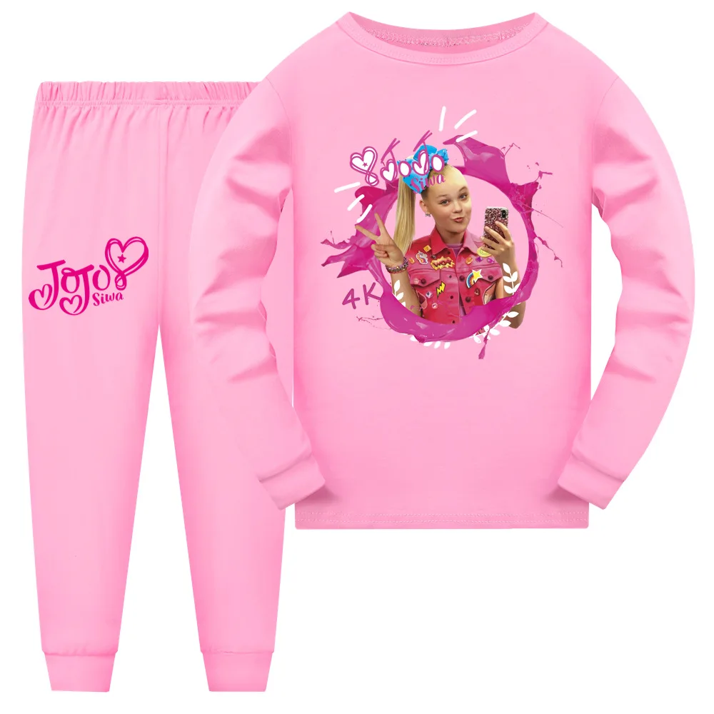 JOJO SIWA Children Homewear Boys Nightwear Clothes Tops+Pants Set Cartoon Sleepwear Kids Pajamas For Girls Outfits Pyjama