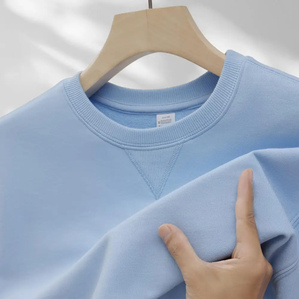 Felpe girocollo in cotone 100% da uomo personalizzate Stampa Design Modelli logo Felpe con cappuccio 380gsm Tendenza moda Maglione Tuta Top
