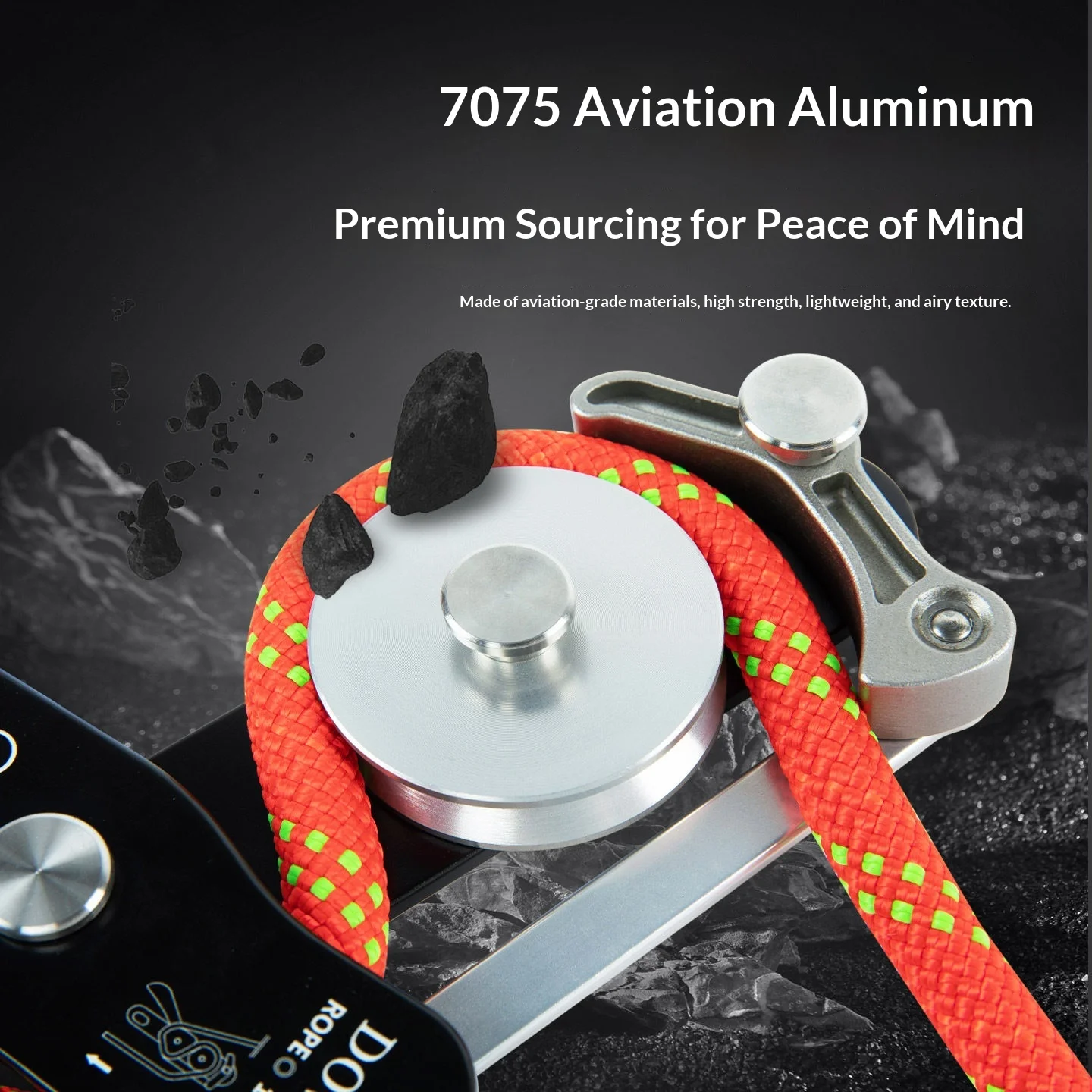 Camnal Outdoor Rock Climbing STOP Self-Locking Descender 7075 Aviation Aluminum 150kg Load-Bearing 10-12mm Rope High-Altitude