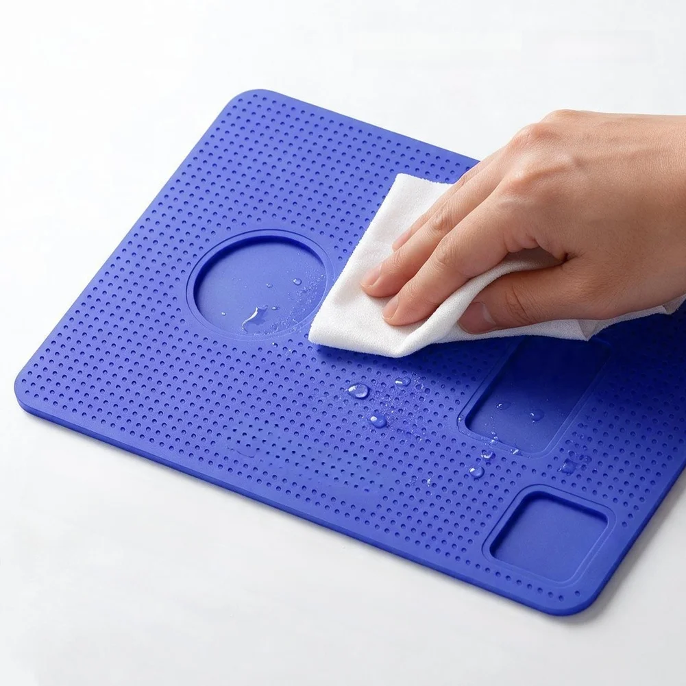 For V14 Compatible Silicone Slip Mat for Screen For Protector Application Non-Slip Fixing Pad 35 x 25 x 0.5 cm Blue