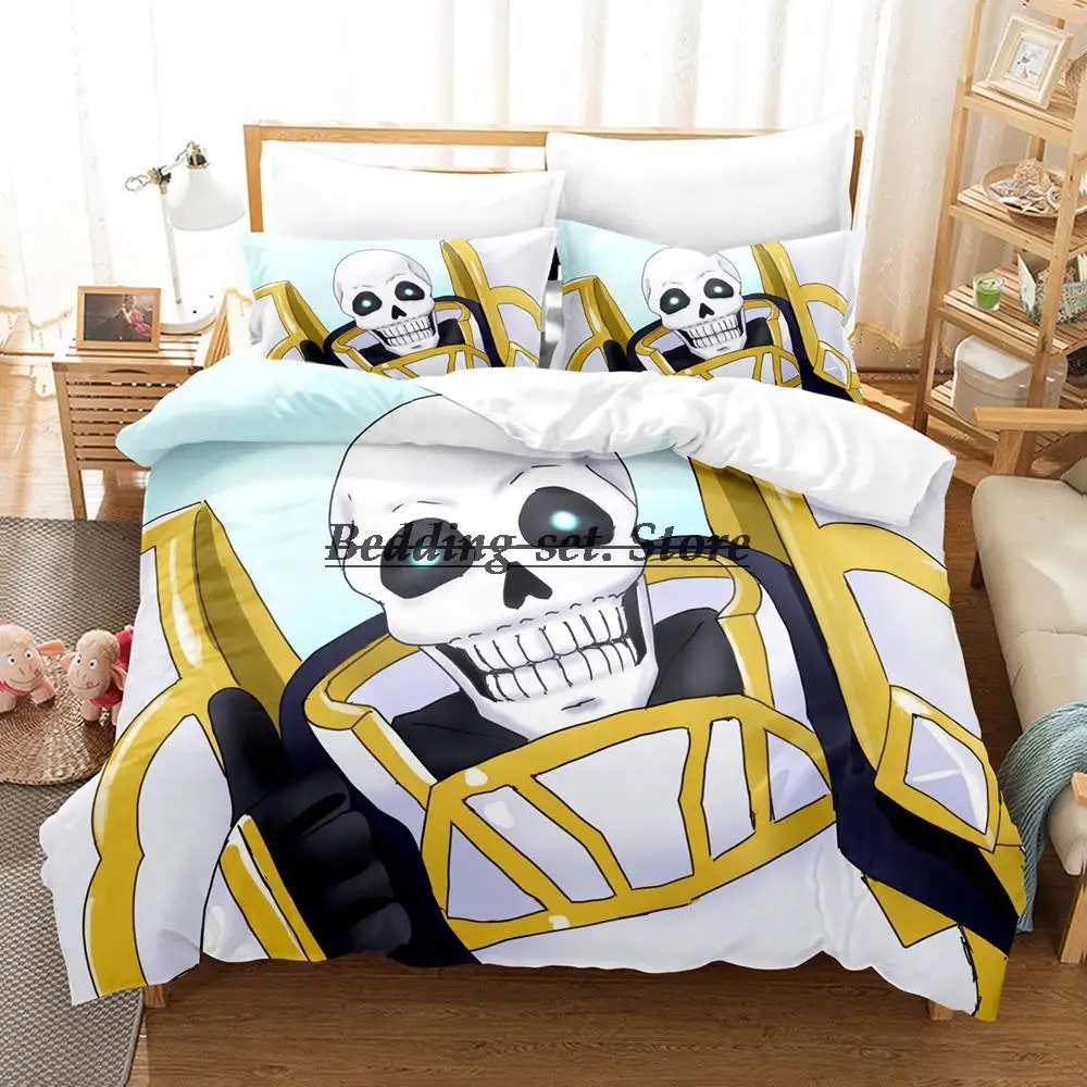 Anime Skeleton Knight in Another World Bedding Set Single Twin Full Queen King Size Bed Set Adult Kid Bedroom Duvet cover Sets