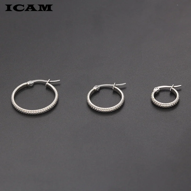 ICAM Golden Silver Black Color Hoop Earrings Simple Round Hollow Fashion Personalized Ear Jewelry Gift For Wedding Party Kupe