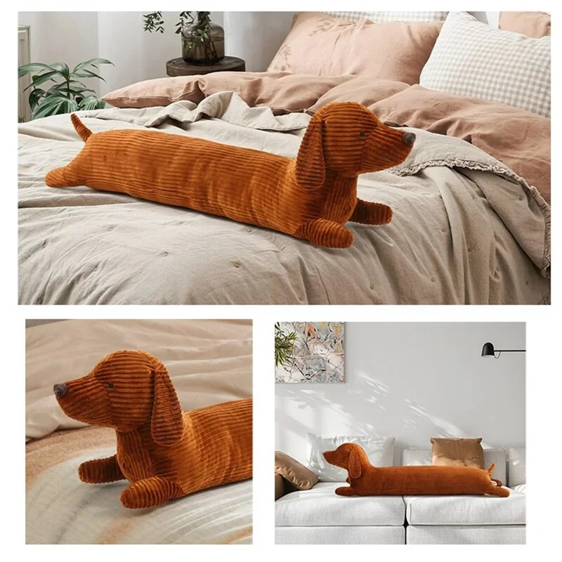 A74E-Soft Stuffed Dachshund Dog Plush Hug Pillow 50Cm Animal Throw Cushion For Home For Kids Gift For Sofa Decoration