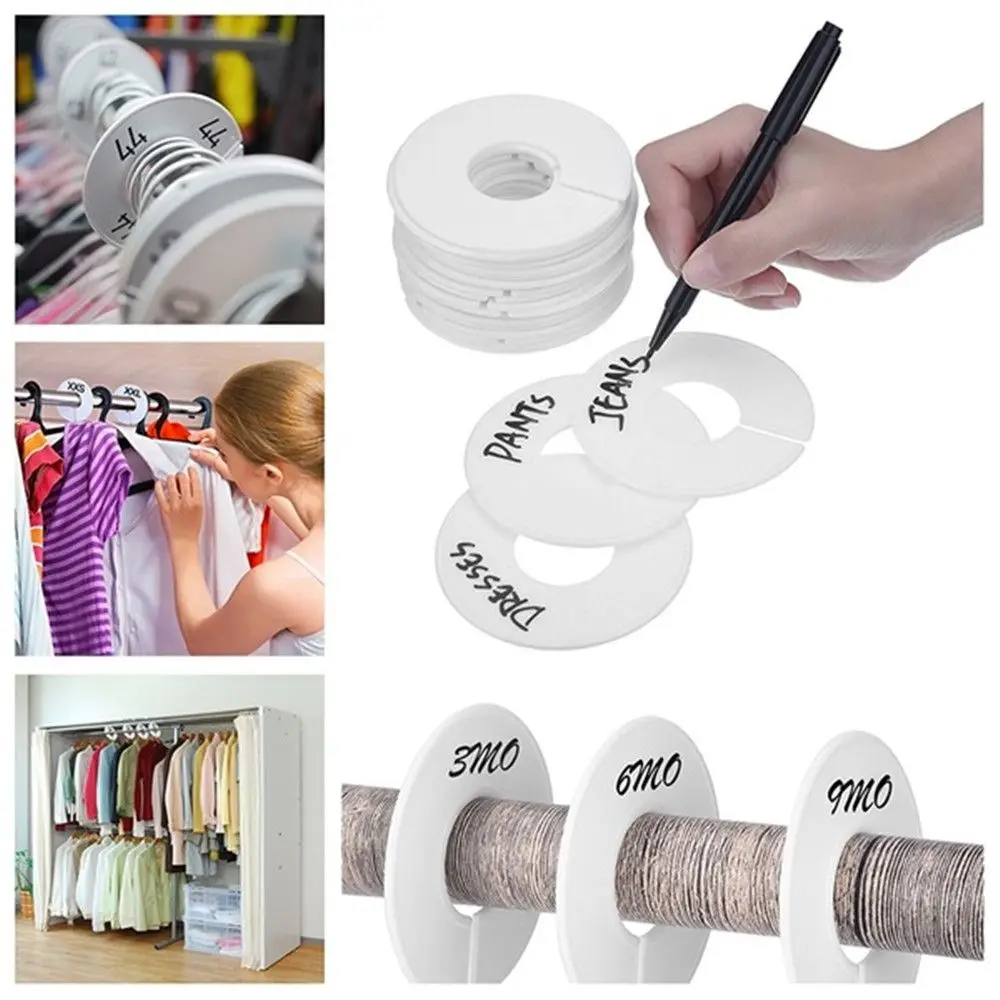 5/10pcs DIY Clothing Size Dividers Round Hangers Dividers Closet Organizer for Clothes Stores or Home White Blank Dividers