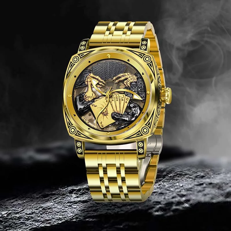 2025 جديد GLENAW الهيكل العظمي ساعة ميكانيكية للرجال الفولاذ المقاوم للصدأ مضيئة مقاوم للماء ساعة ميكانيكية أوتوماتيكية فاخرة