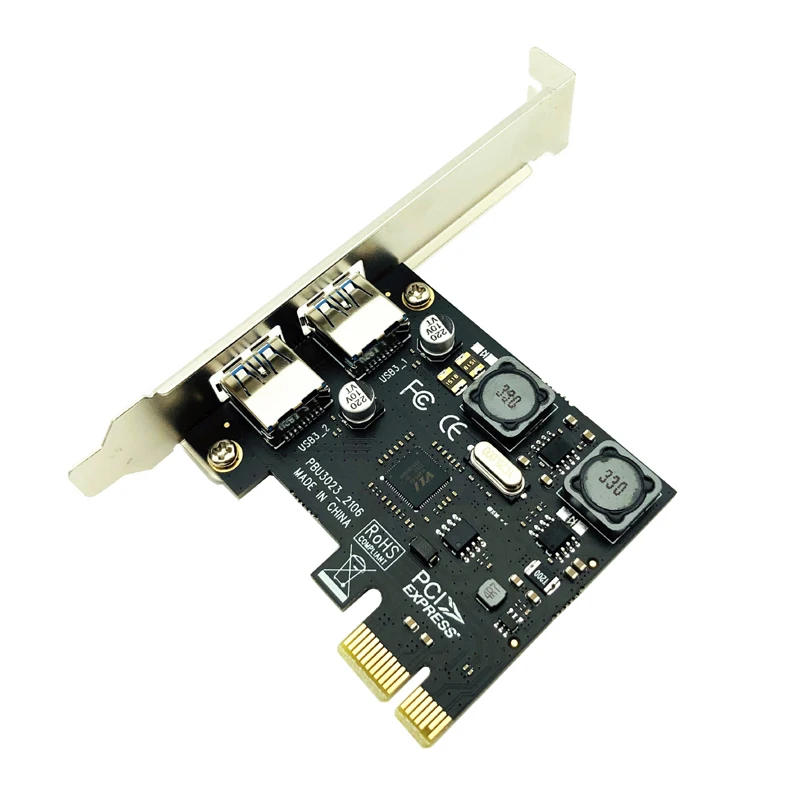 Usb 3.0 Pci Express Adapter Pci E Naar 2 Poorten Usb 3 Uitbreiding Adapter Kaart Usb3 Pcie Pci-e X1 Controller Converter Voor Desktop Pc