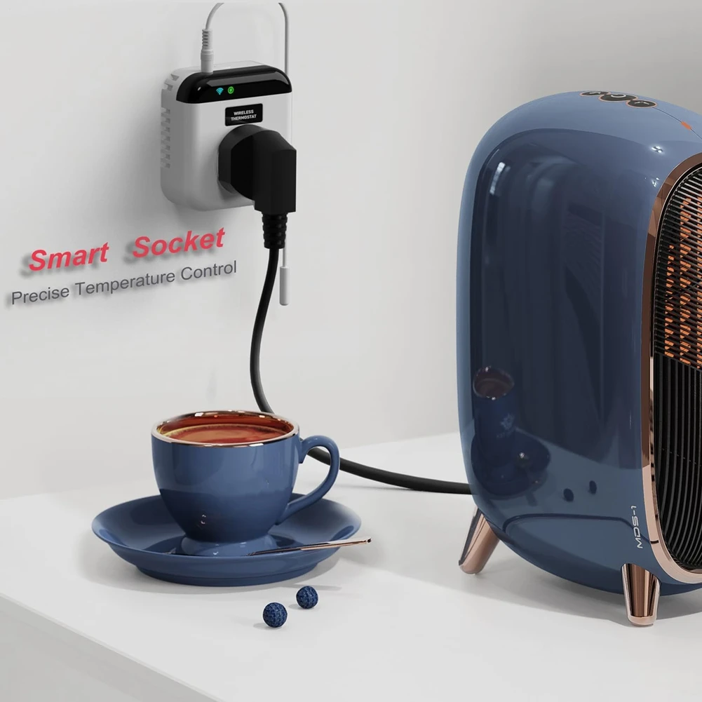 Y19A Intelligente programmierbare WLAN-Thermostatsteckdose mit Sprach- und App-Steuerung, US-Steckerkonfiguration