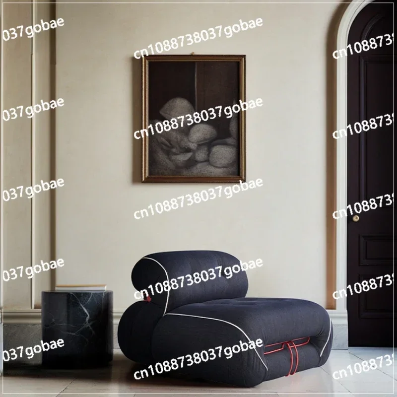 The new casual single chair is fashionable and luxurious, and the living room is home trendy denim single sofa